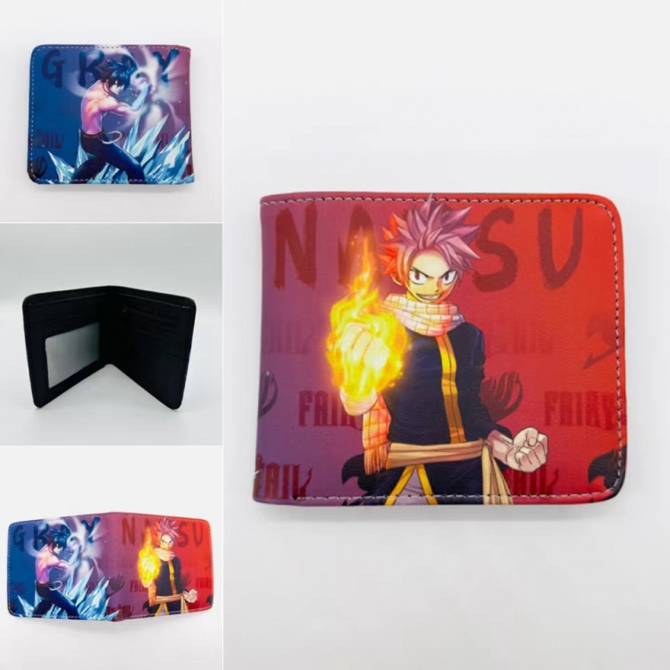 Fairy tail Full color PU two fold short card bag wallet