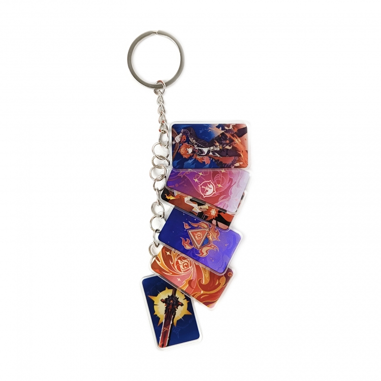 Genshin Impact Anime Peripheral Acrylic Keychain Keyring Pendant price for 5 pcs