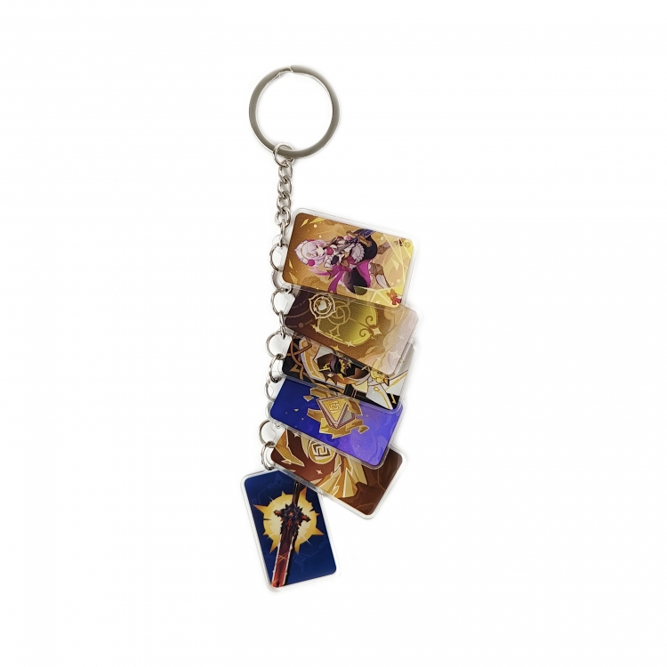 Genshin Impact Anime Peripheral Acrylic Keychain Keyring Pendant price for 5 pcs