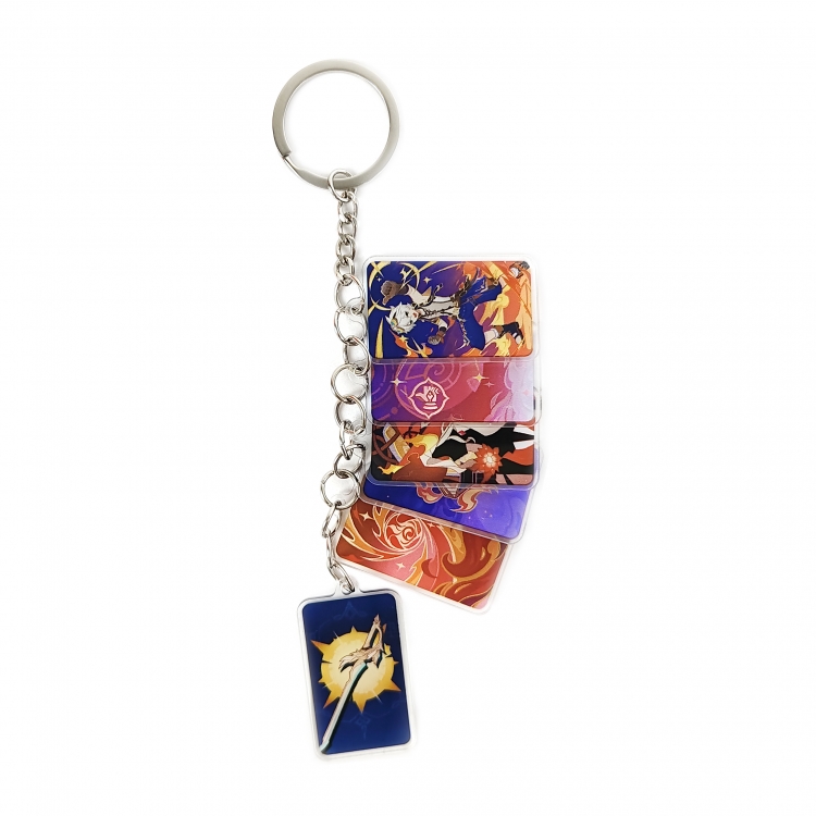 Genshin Impact Anime Peripheral Acrylic Keychain Keyring Pendant price for 5 pcs