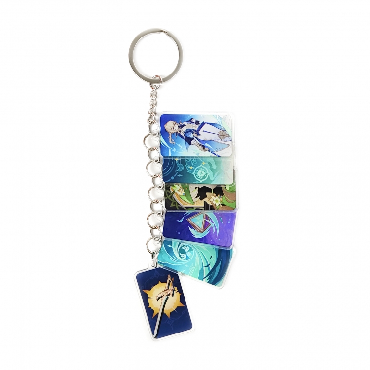 Genshin Impact Anime Peripheral Acrylic Keychain Keyring Pendant price for 5 pcs