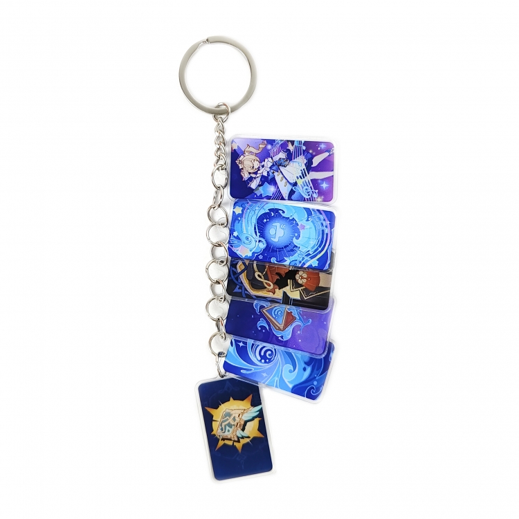 Genshin Impact Anime Peripheral Acrylic Keychain Keyring Pendant price for 5 pcs