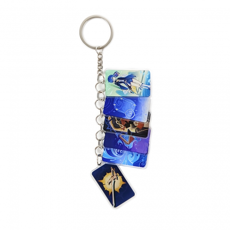 Genshin Impact Anime Peripheral Acrylic Keychain Keyring Pendant price for 5 pcs