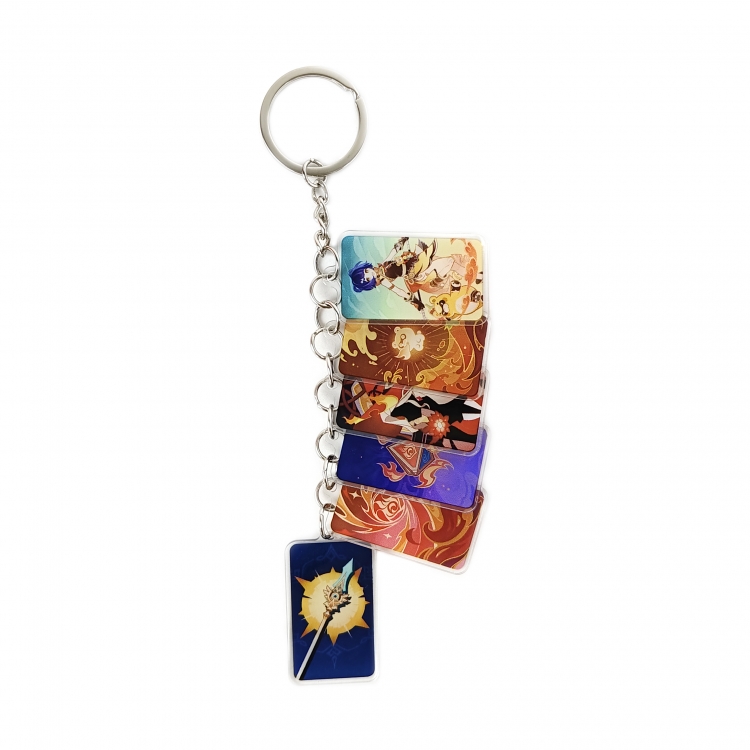 Genshin Impact Anime Peripheral Acrylic Keychain Keyring Pendant price for 5 pcs