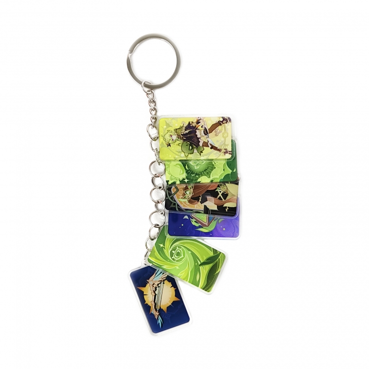 Genshin Impact Anime Peripheral Acrylic Keychain Keyring Pendant price for 5 pcs