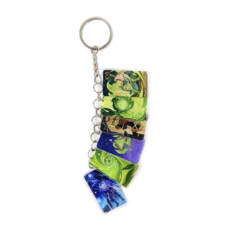 Genshin Impact Anime Peripheral Acrylic Keychain Keyring Pendant price for 5 pcs