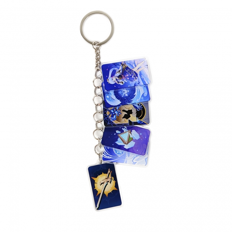 Genshin Impact Anime Peripheral Acrylic Keychain Keyring Pendant price for 5 pcs