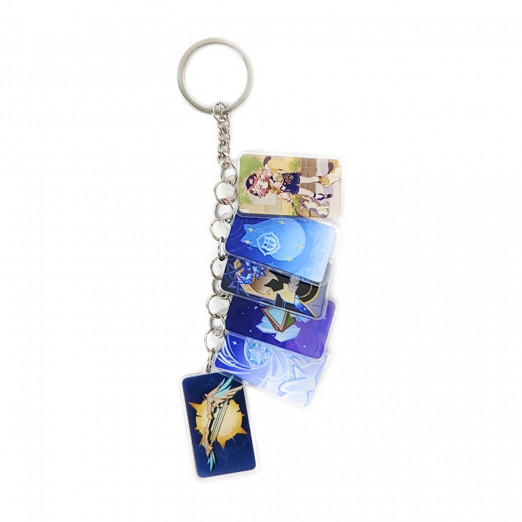 Genshin Impact Anime Peripheral Acrylic Keychain Keyring Pendant price for 5 pcs