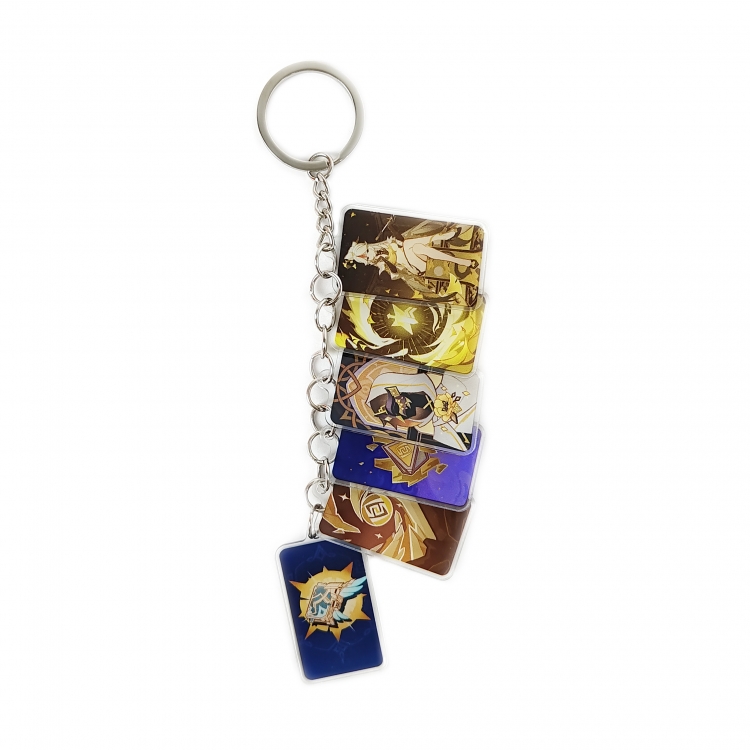 Genshin Impact Anime Peripheral Acrylic Keychain Keyring Pendant price for 5 pcs