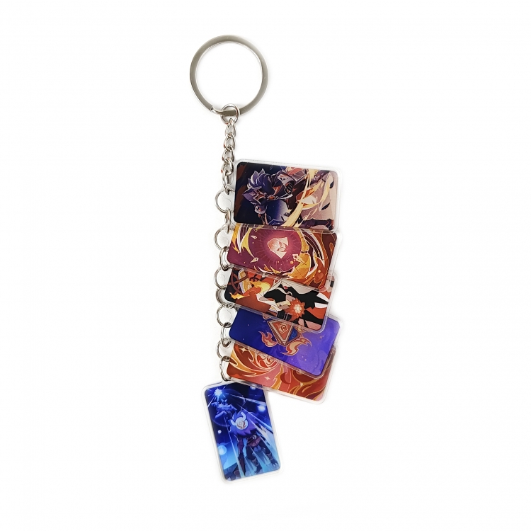 Genshin Impact Anime Peripheral Acrylic Keychain Keyring Pendant price for 5 pcs