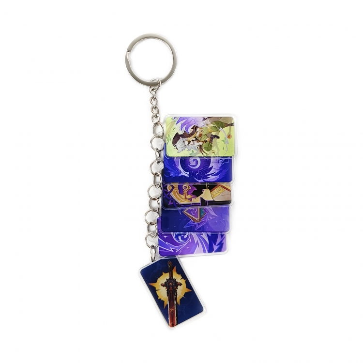Genshin Impact Anime Peripheral Acrylic Keychain Keyring Pendant price for 5 pcs