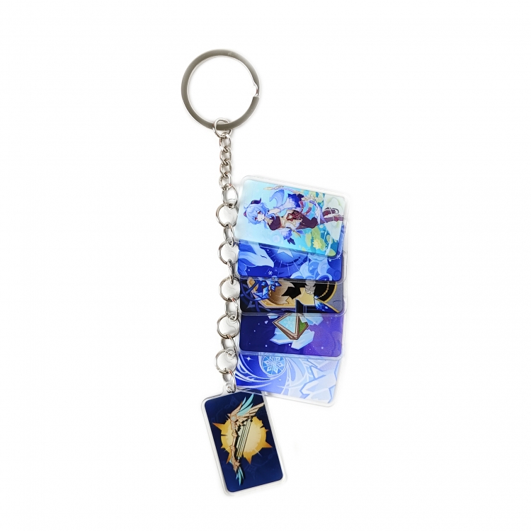 Genshin Impact Anime Peripheral Acrylic Keychain Keyring Pendant price for 5 pcs