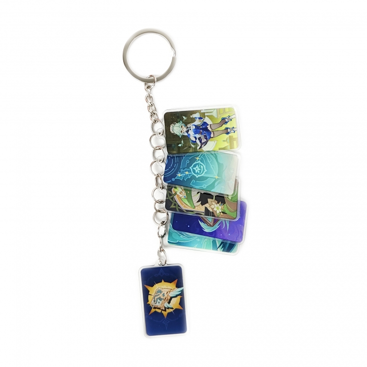 Genshin Impact Anime Peripheral Acrylic Keychain Keyring Pendant price for 5 pcs