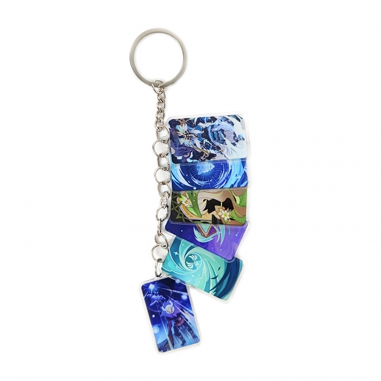Genshin Impact Anime Peripheral Acrylic Keychain Keyring Pendant price for 5 pcs