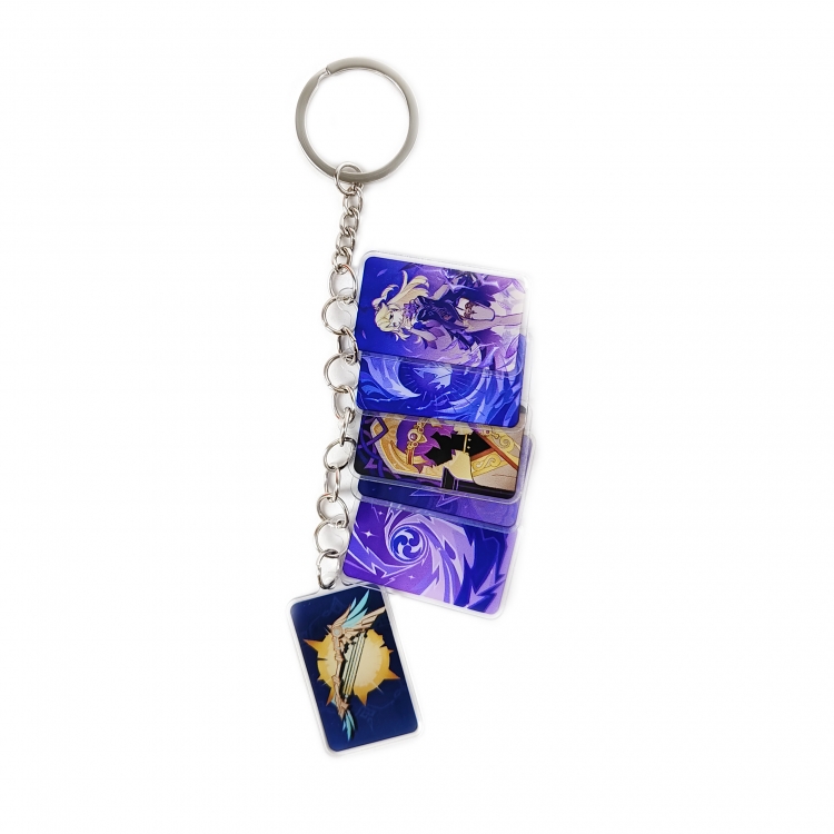 Genshin Impact Anime Peripheral Acrylic Keychain Keyring Pendant price for 5 pcs