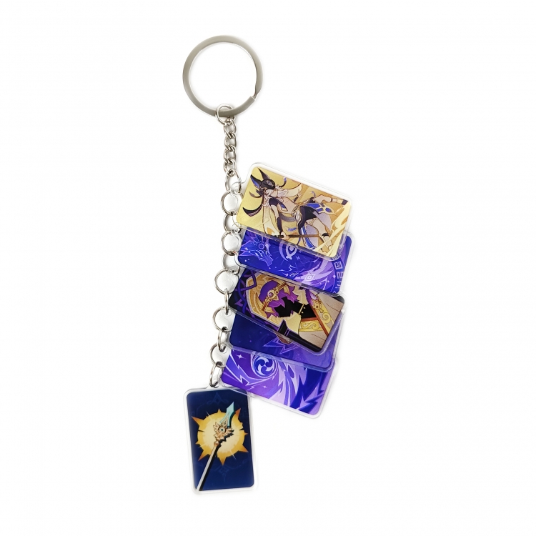 Genshin Impact Anime Peripheral Acrylic Keychain Keyring Pendant price for 5 pcs