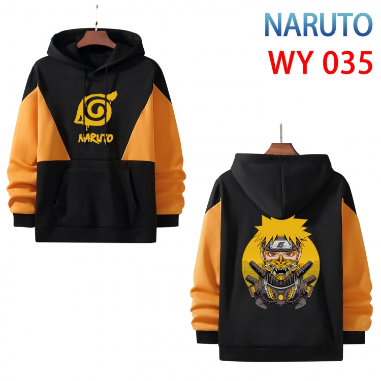 Naruto Anime color contrast patch pocket sweater  from S to 3XL WY 035