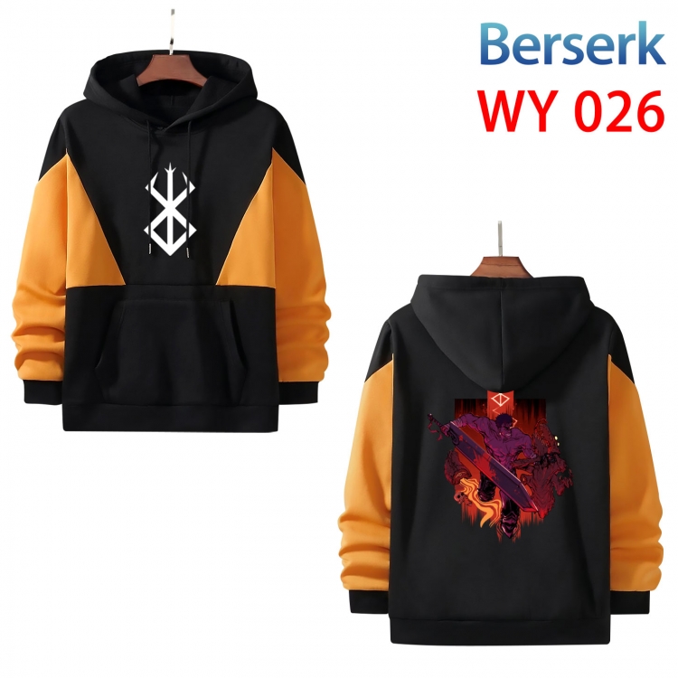 BERSERK Anime color contrast patch pocket sweater  from S to 3XL  WY 26