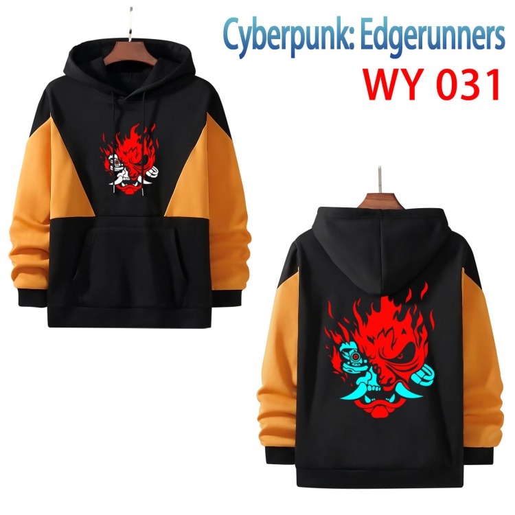 Cyberpunk Anime color contrast patch pocket sweater  from S to 3XL WY 31