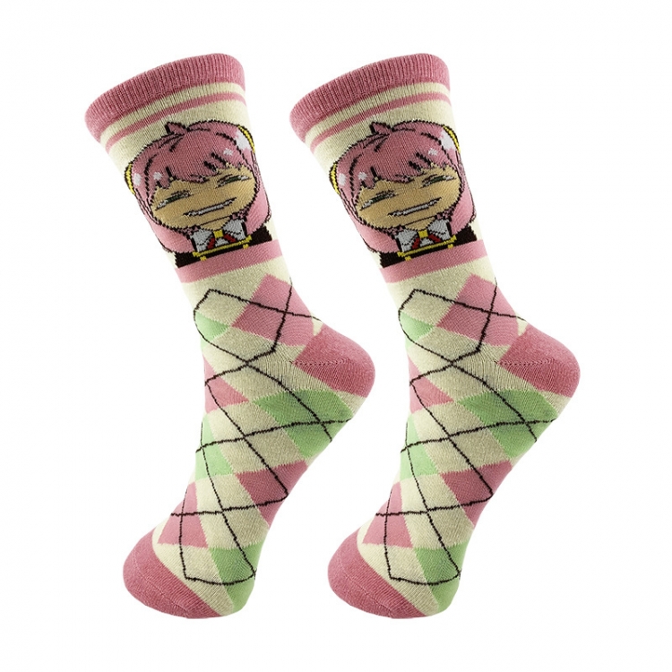 SPY×FAMILY Couples Letter Medium Sneakers Fashion Socks price for 5 pcs style A