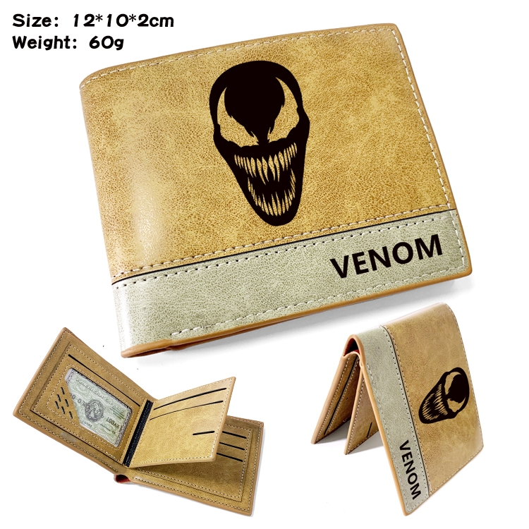 Superhero Movie Anime high quality PU two fold embossed wallet 12X10X2CM 60G