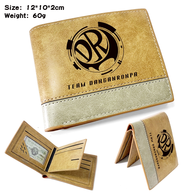 Dangan-Ronpa Anime high quality PU two fold embossed wallet 12X10X2CM 60G