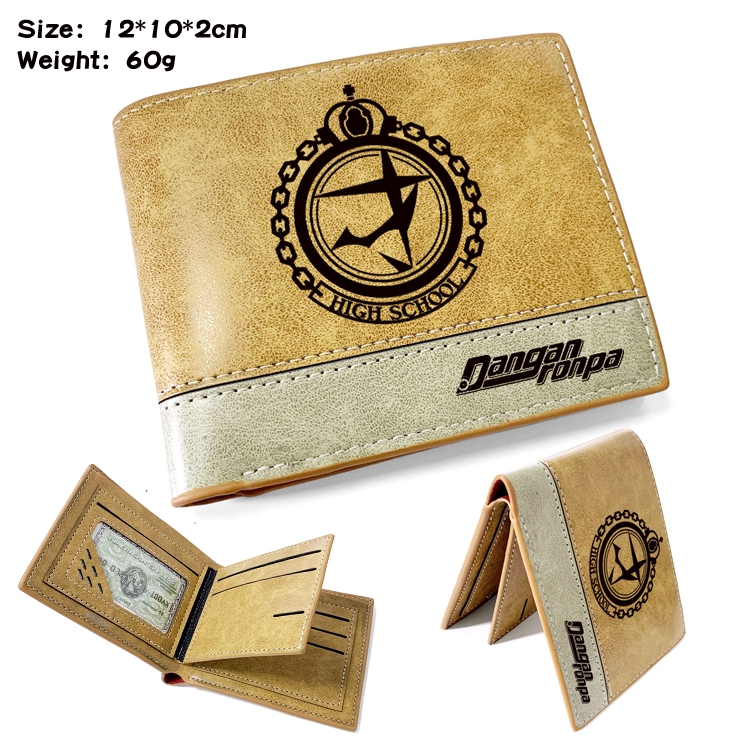 Dangan-Ronpa Anime high quality PU two fold embossed wallet 12X10X2CM 60G