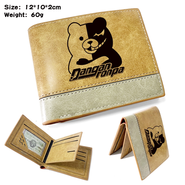 Dangan-Ronpa Anime high quality PU two fold embossed wallet 12X10X2CM 60G