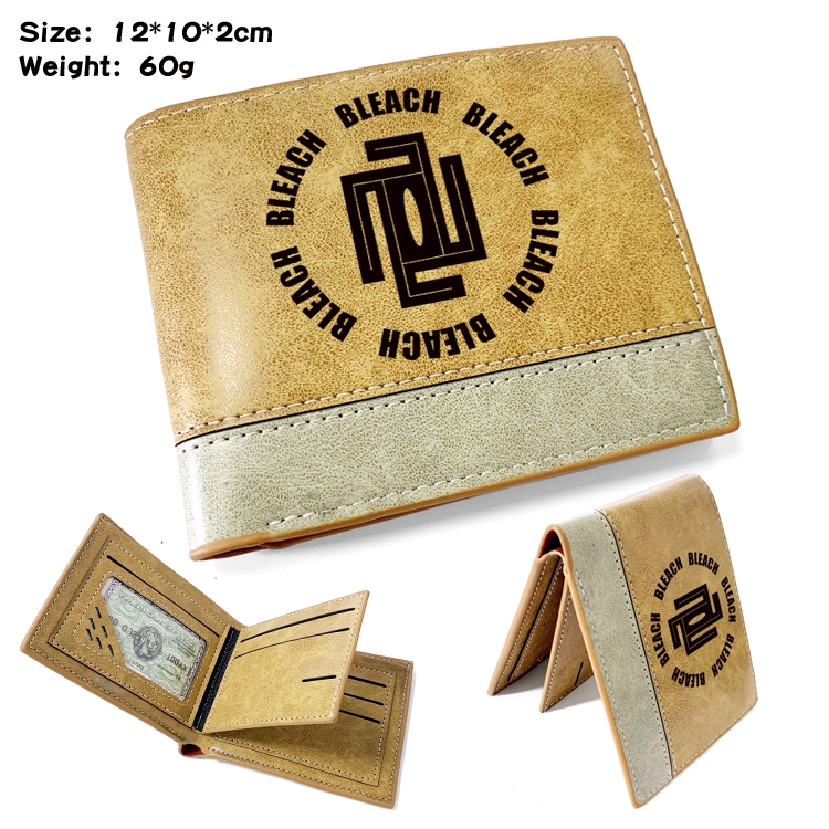 Bleach Anime high quality PU two fold embossed wallet 12X10X2CM 60G