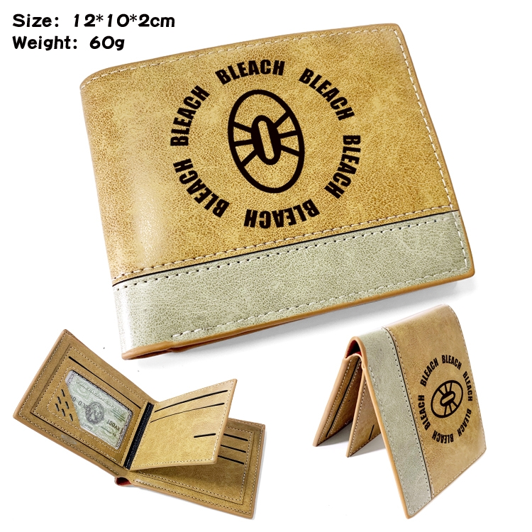 Bleach Anime high quality PU two fold embossed wallet 12X10X2CM 60G
