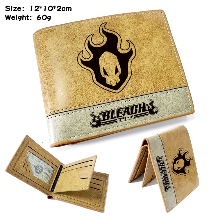 Bleach Anime high quality PU two fold embossed wallet 12X10X2CM 60G
