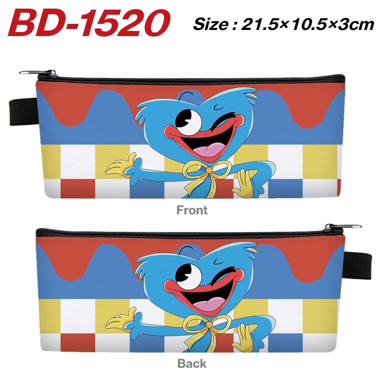 Poppy Playtime Anime PU Leather Zipper Pencil Case Stationery Box 21.5X10.5X3CM  BD-1520A