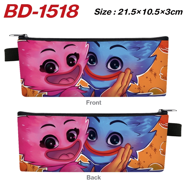 Poppy Playtime Anime PU Leather Zipper Pencil Case Stationery Box 21.5X10.5X3CM  BD-1518A