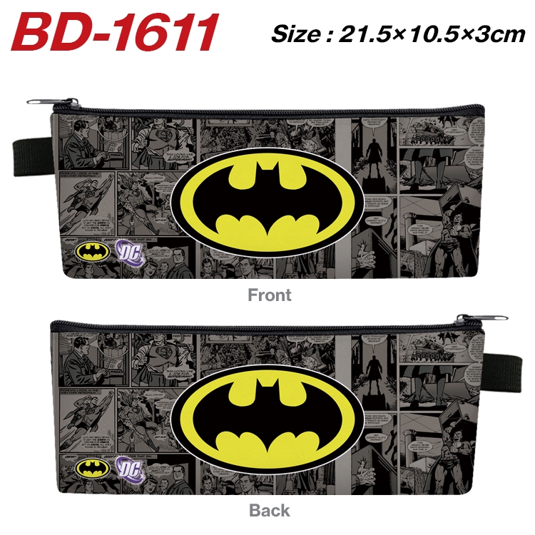 Superhero Movie Anime PU Leather Zipper Pencil Case Stationery Box 21.5X10.5X3CM BD-1611A