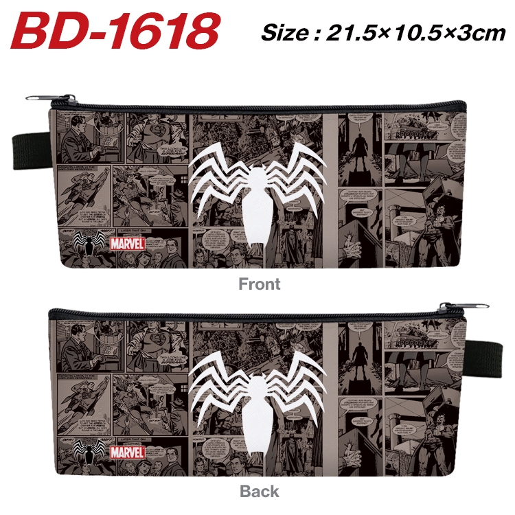 Superhero Movie Anime PU Leather Zipper Pencil Case Stationery Box 21.5X10.5X3CM BD-1618A