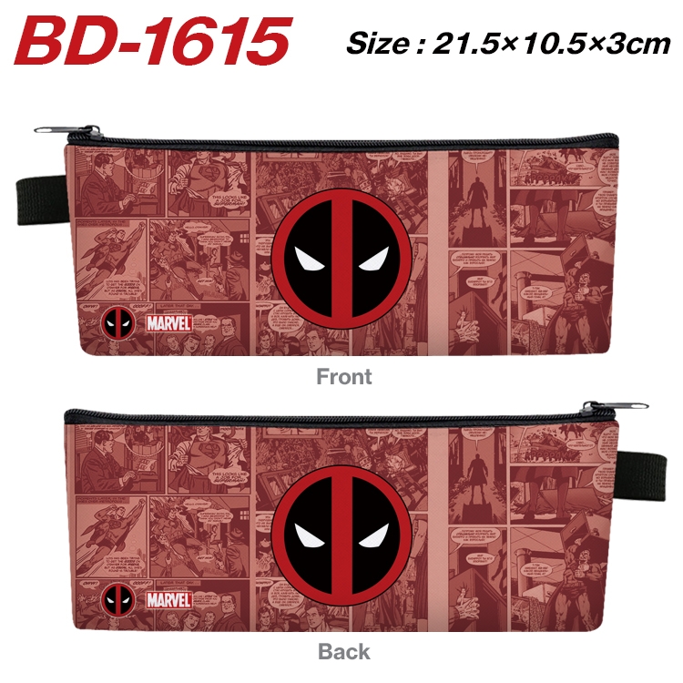 Superhero Movie Anime PU Leather Zipper Pencil Case Stationery Box 21.5X10.5X3CM  BD-1615A