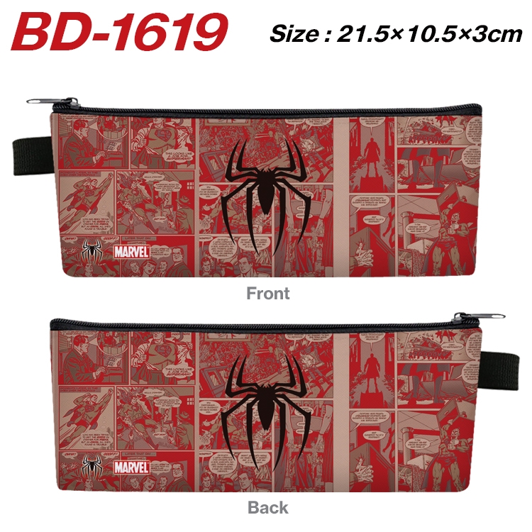 Superhero Movie Anime PU Leather Zipper Pencil Case Stationery Box 21.5X10.5X3CM BD-1619A