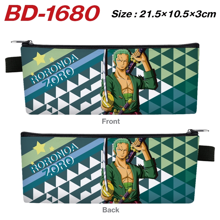 One Piece Anime PU Leather Zipper Pencil Case Stationery Box 21.5X10.5X3CM BD-1680A