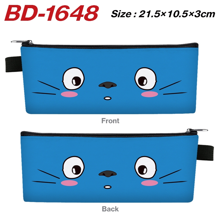 TOTORO Anime PU Leather Zipper Pencil Case Stationery Box 21.5X10.5X3CM BD-1648A