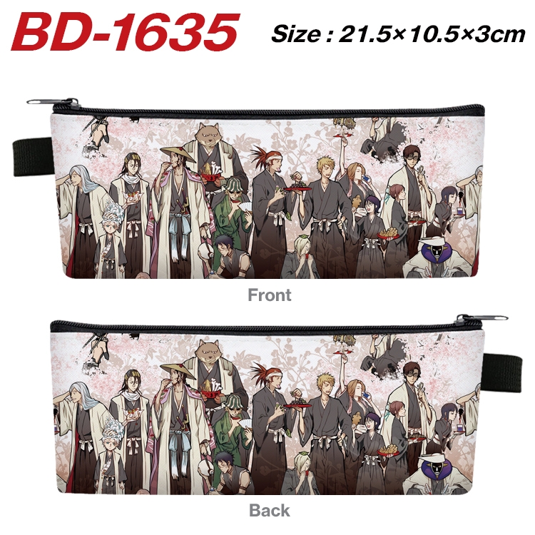 Bleach Anime PU Leather Zipper Pencil Case Stationery Box 21.5X10.5X3CM BD-1635A