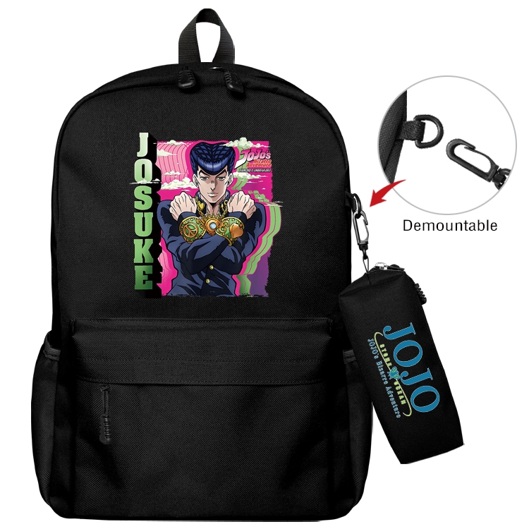 JoJos Bizarre Adventure Animation backpack schoolbag small pen bag set mother and child schoolbag 43X35X12CM