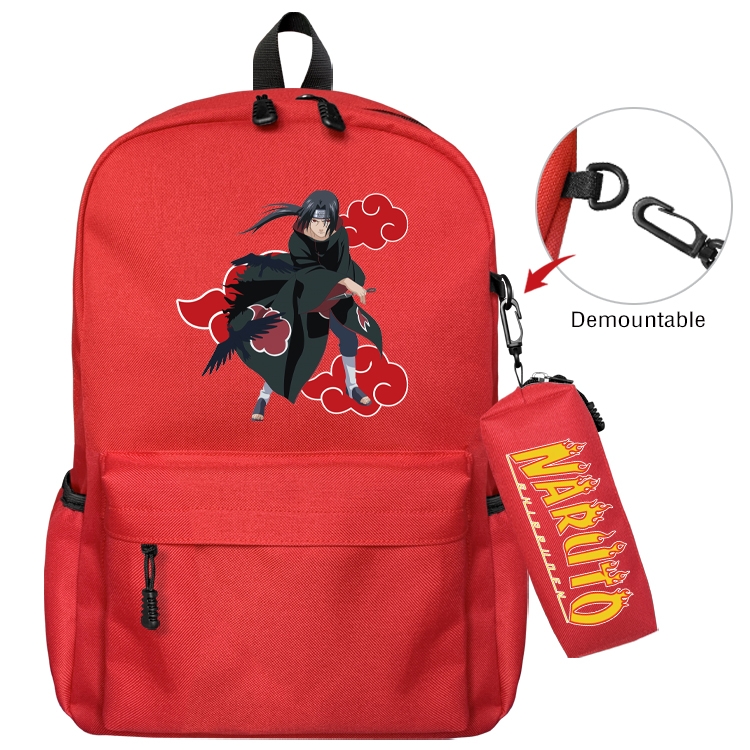 Naruto Animation backpack schoolbag small pen bag set mother and child schoolbag 43X35X12CM