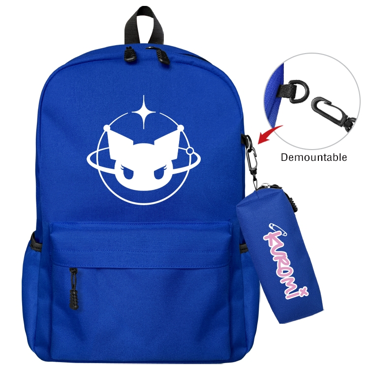 Kuromi and Melody Animation backpack schoolbag small pen bag set mother and child schoolbag 43X35X12CM