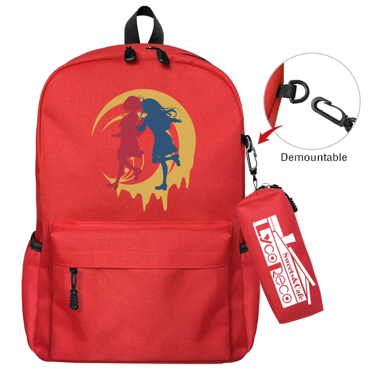 Lycoris Recoil backpack schoolbag small pen bag set mother and child schoolbag 43X35X12CM