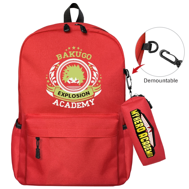 My Hero Academia Animation backpack schoolbag small pen bag set mother and child schoolbag 43X35X12CM