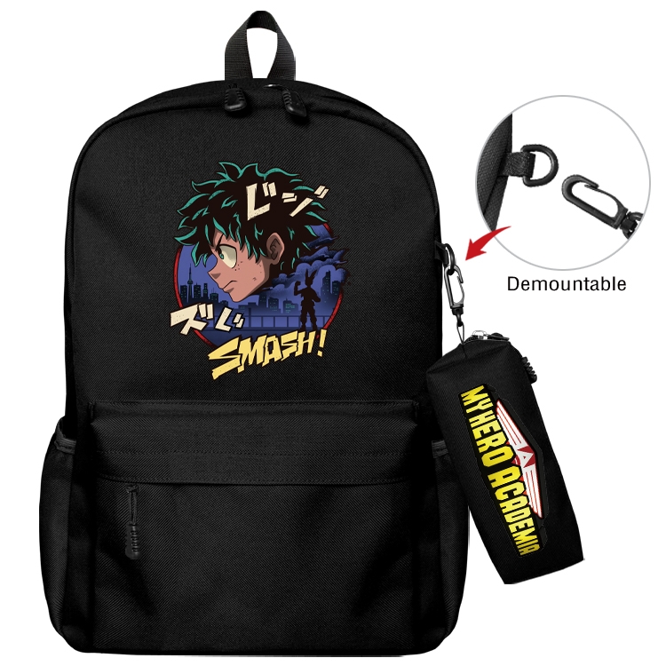 My Hero Academia Animation backpack schoolbag small pen bag set mother and child schoolbag 43X35X12CM