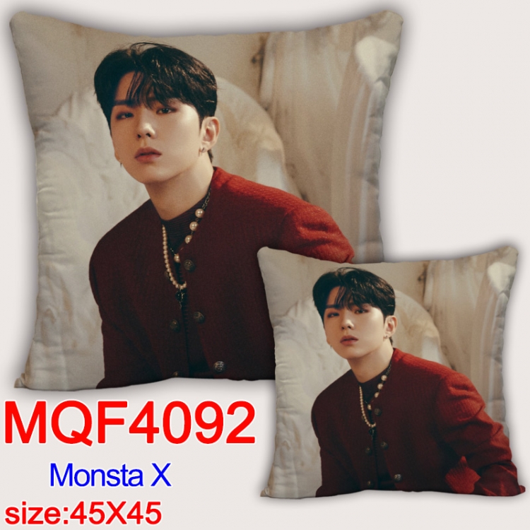 Monsta X square full-color pillow cushion 45X45CM NO FILLING MQF-4092