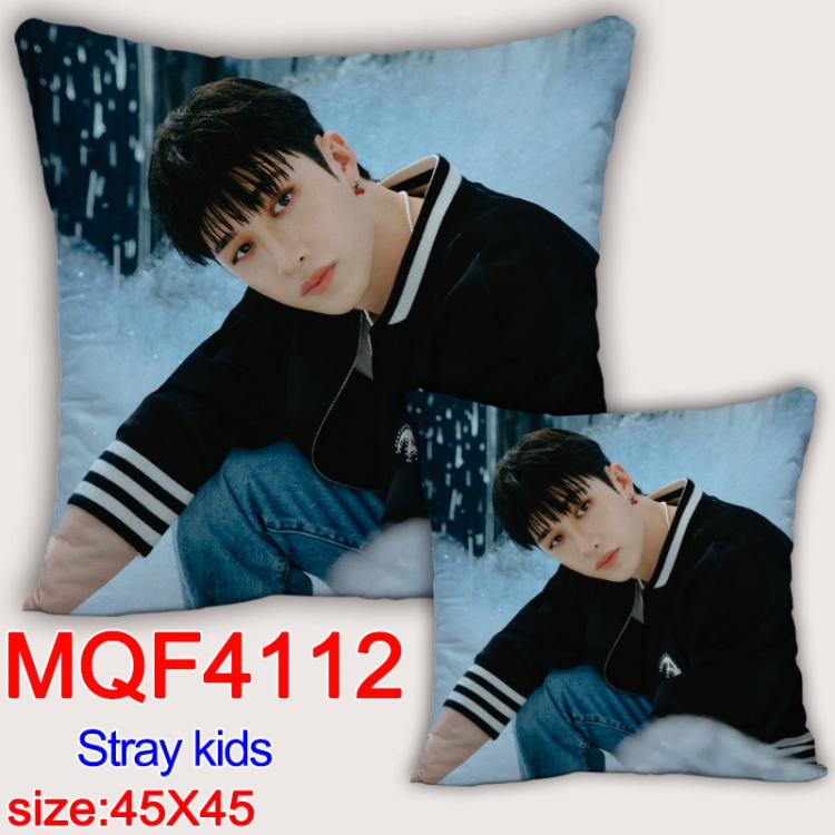 Stray kids square full-color pillow cushion 45X45CM NO FILLING  MQF-4112