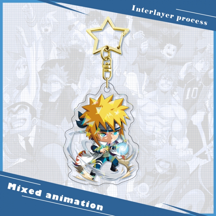 Naruto star ring acrylic pendant bag pendant key ring price for 5 pcs