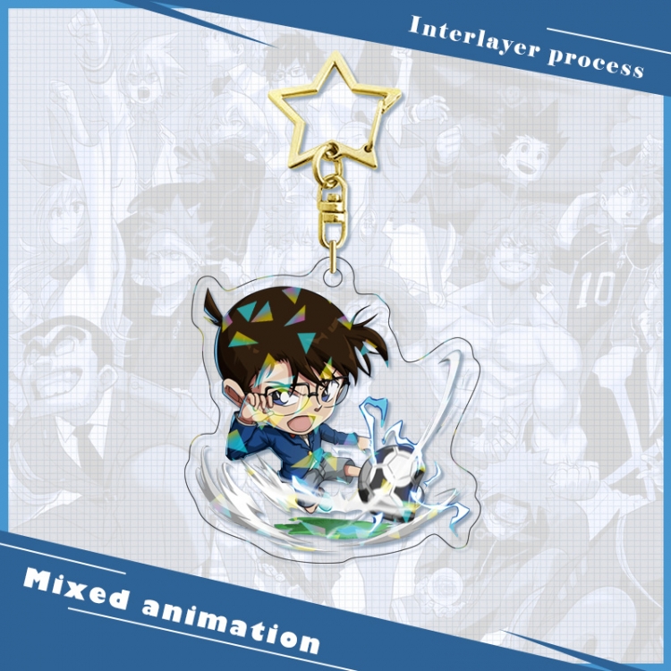 Detective conan star ring acrylic pendant bag pendant key ring price for 5 pcs